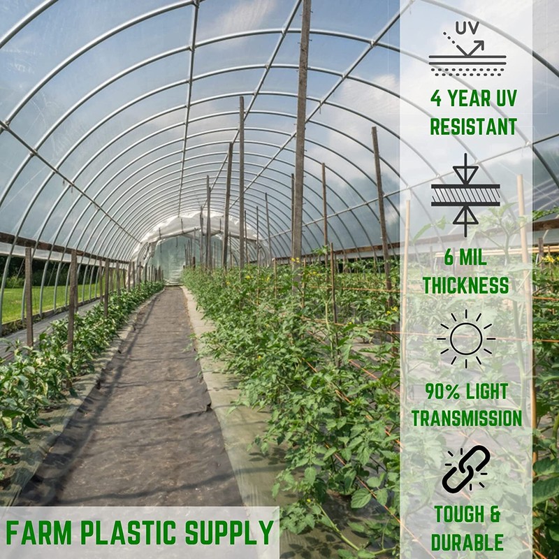 Farm Plastic Supply - Clear Greenhouse Plastic Sheeting - 6 mil - UV Resistant gallery
