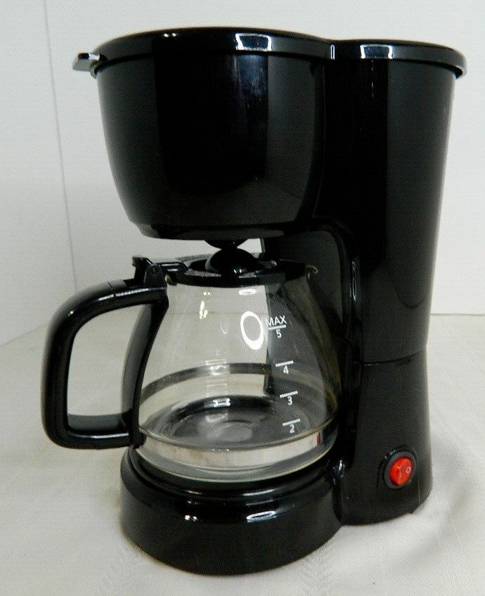 Mainstays 5 Cup Coffee Maker - Black With Cord Storage Tested and Works Great gallery