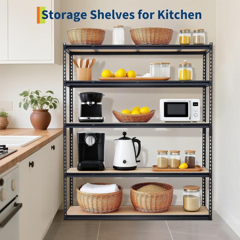 Storage Shelving Unit 5-Tier Adjustable Metal Storage Shelves 60" L x 24" W x gallery