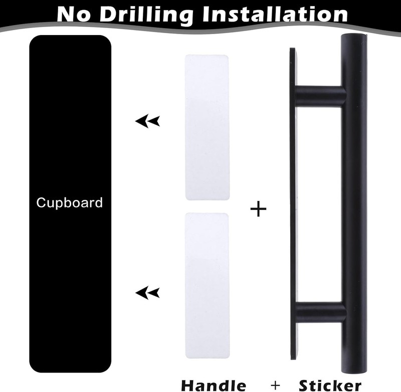 8 Pack Adhesive Cabinet Handles Pulls, Self Stick Door Handles ABS Plastic Pulls gallery