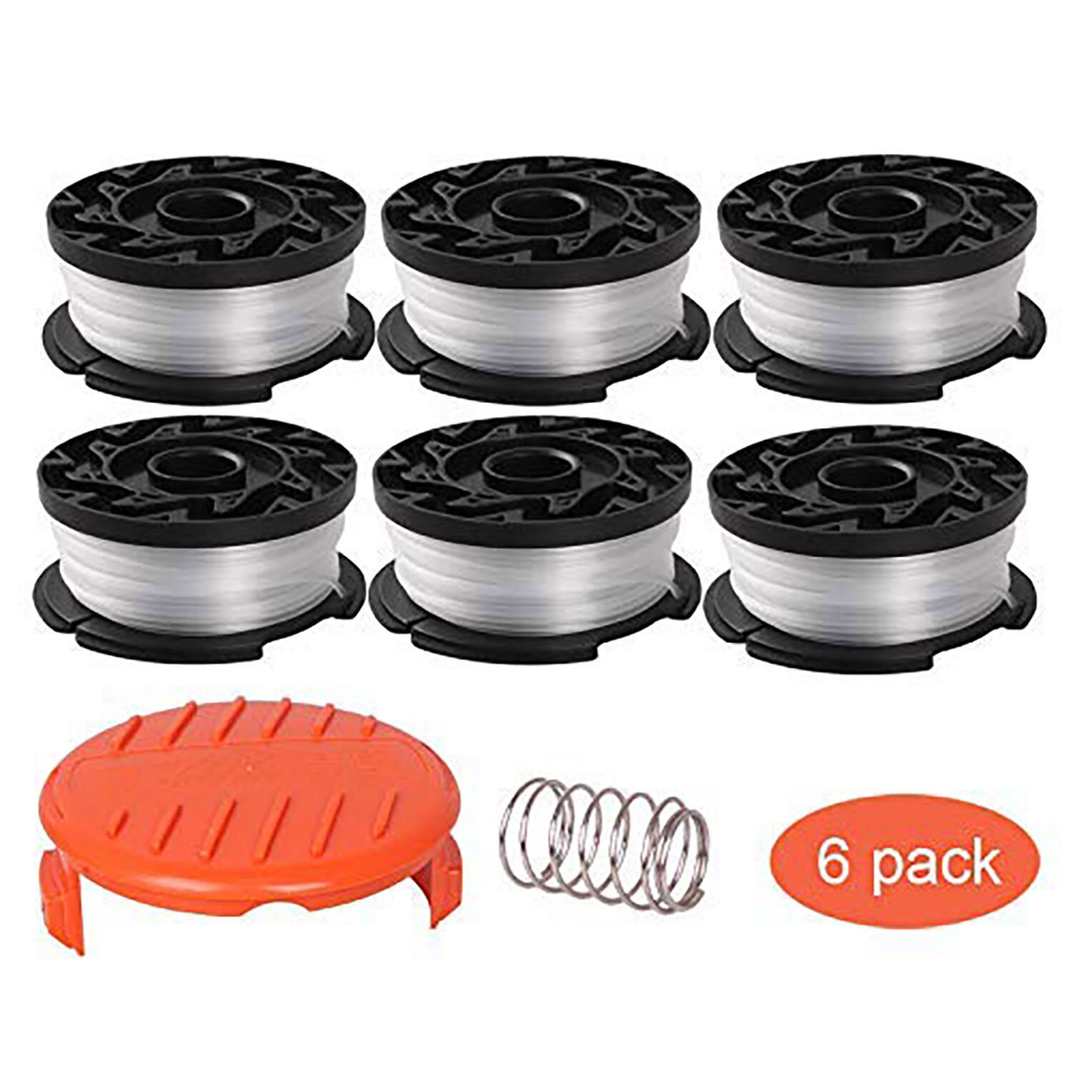 6Spool+1Cap+1Spring Trimmer Spool Replacement for Black&Decker 0.065" AF-100 gallery