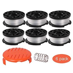 6Spool+1Cap+1Spring Trimmer Spool Replacement for Black&Decker 0.065″ AF-100