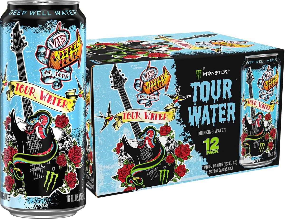(12 Pack) Monster Energy VANS Tour Water, Drinking Deep Well Water, 16 Fl Oz gallery