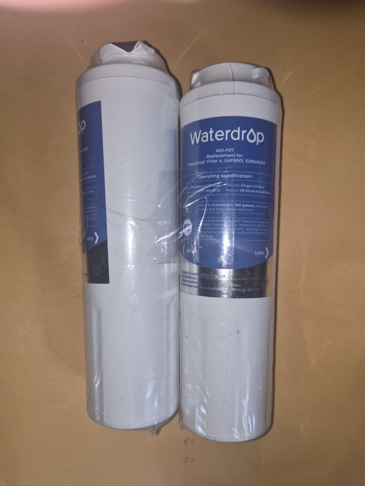 2 Waterdrop WD-F07 Refrigerator Water Filter Sealed Kenmore Maytag Whirlpool gallery