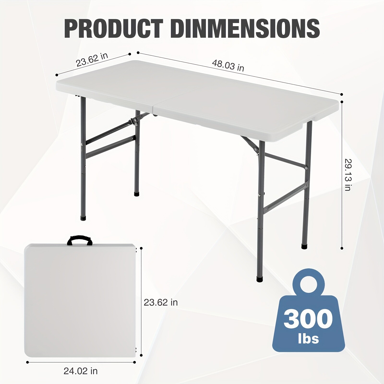 8/6/4 Heavy-Duty Folding Table. Portable 300lbs cap Foldable for home/party gallery