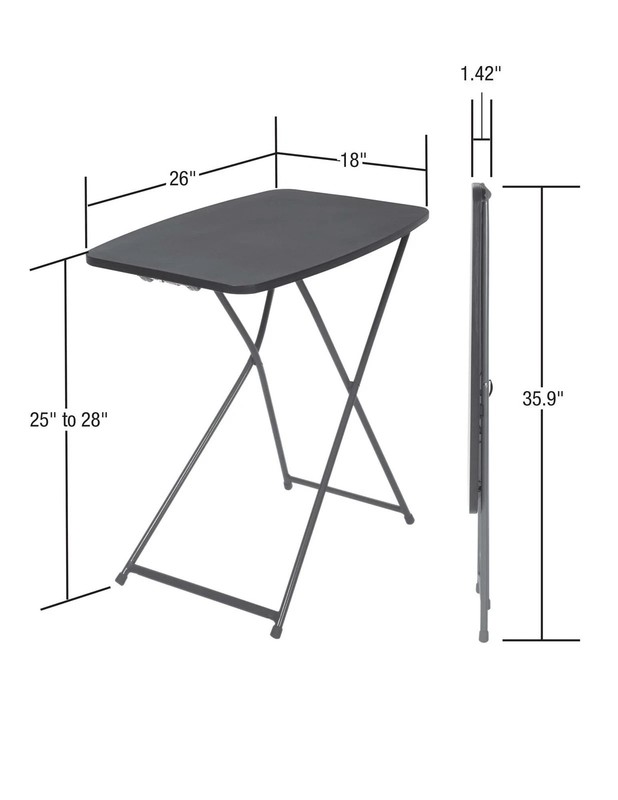 Mainstays 26" Adjustable Height Personal Folding Table, Black gallery