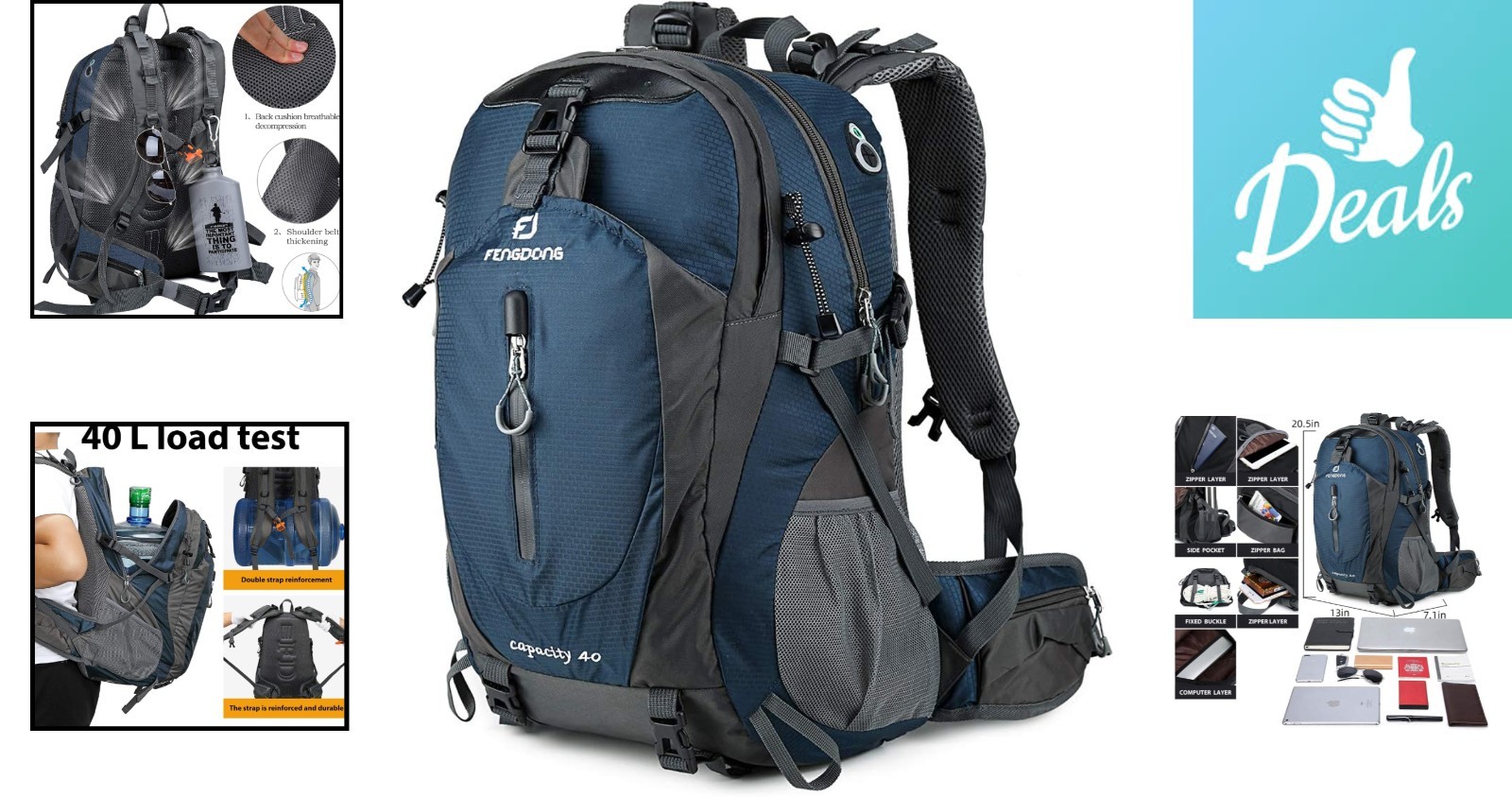 Compact 40L Outdoor Backpack with Breathable Padding for Comfort & Versatility 2