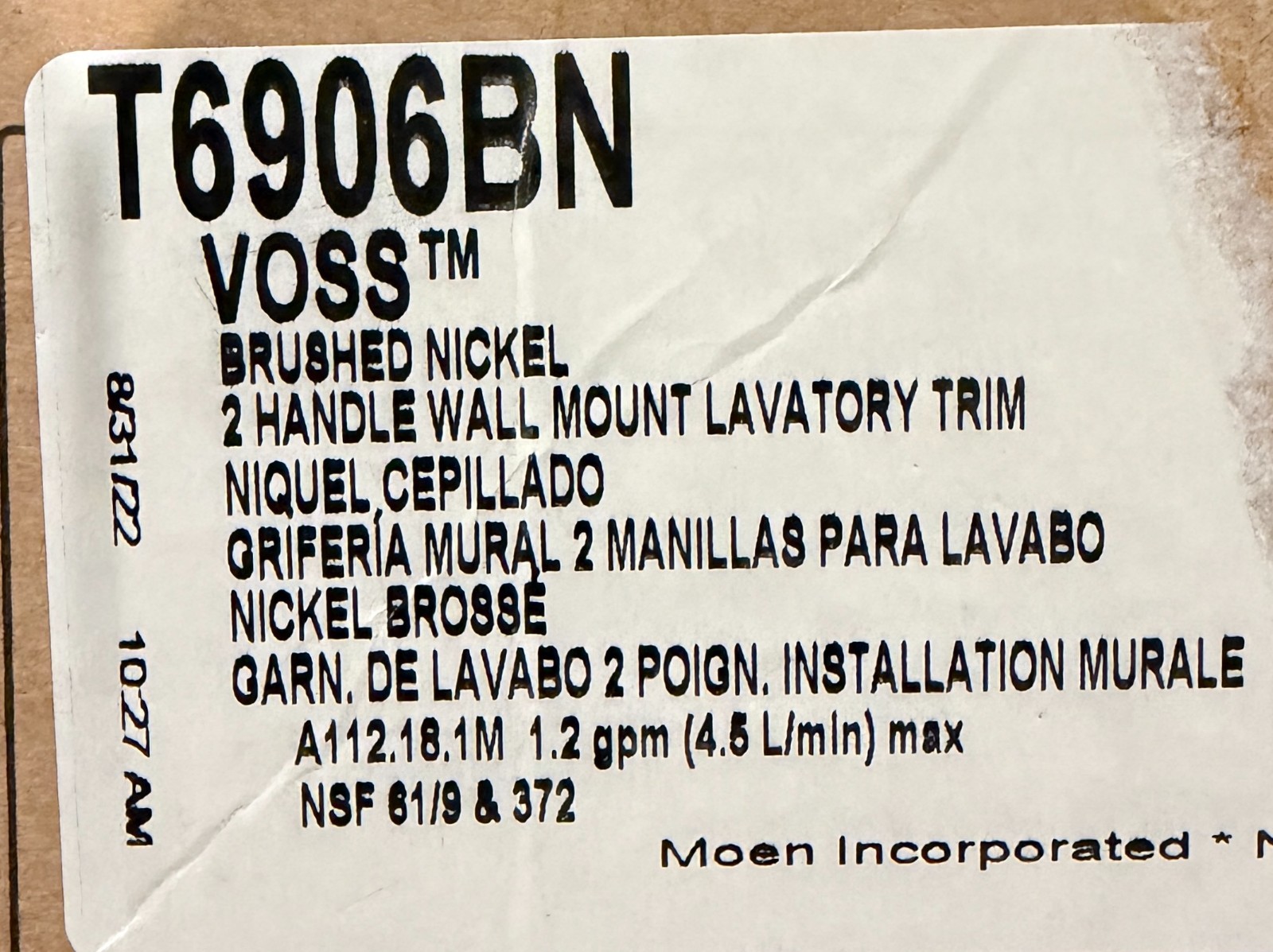 Moen T6906BN Voss Two-Handle Wall Mount Bathroom Faucet Trim Kit *OPEN BOX gallery