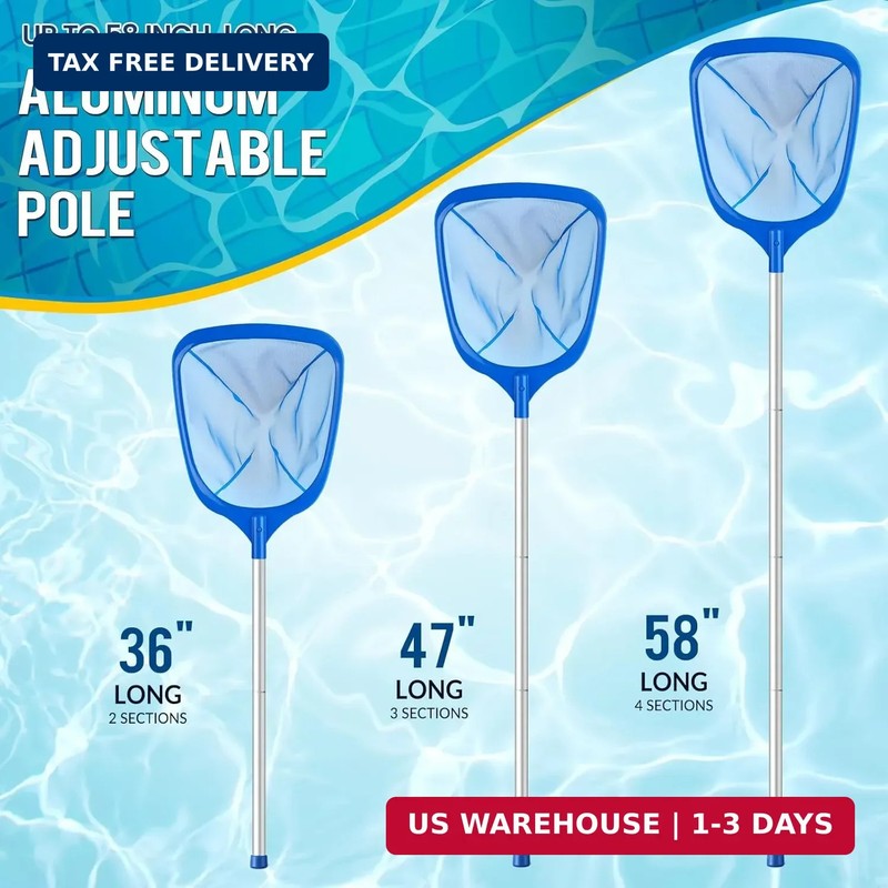Pool Skimmer Net, Deep Pool Leaf Net with Reinforced Frame, Large Capacity Rake gallery