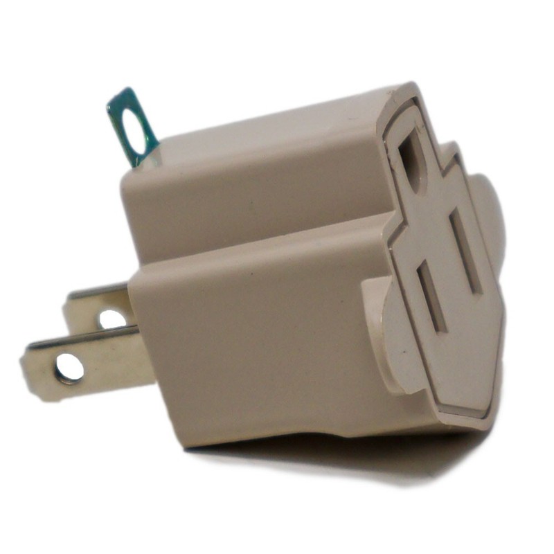 20 Pack 3 to 2 prong AC Polarized Grounding Power Plug Adapter ETL RATED GRAY gallery