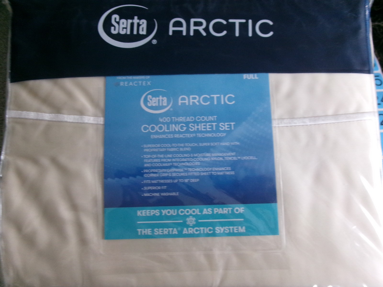 New Full Size Sheet Set** Serta Artic Cooling Set ** Antique White # 1121 gallery