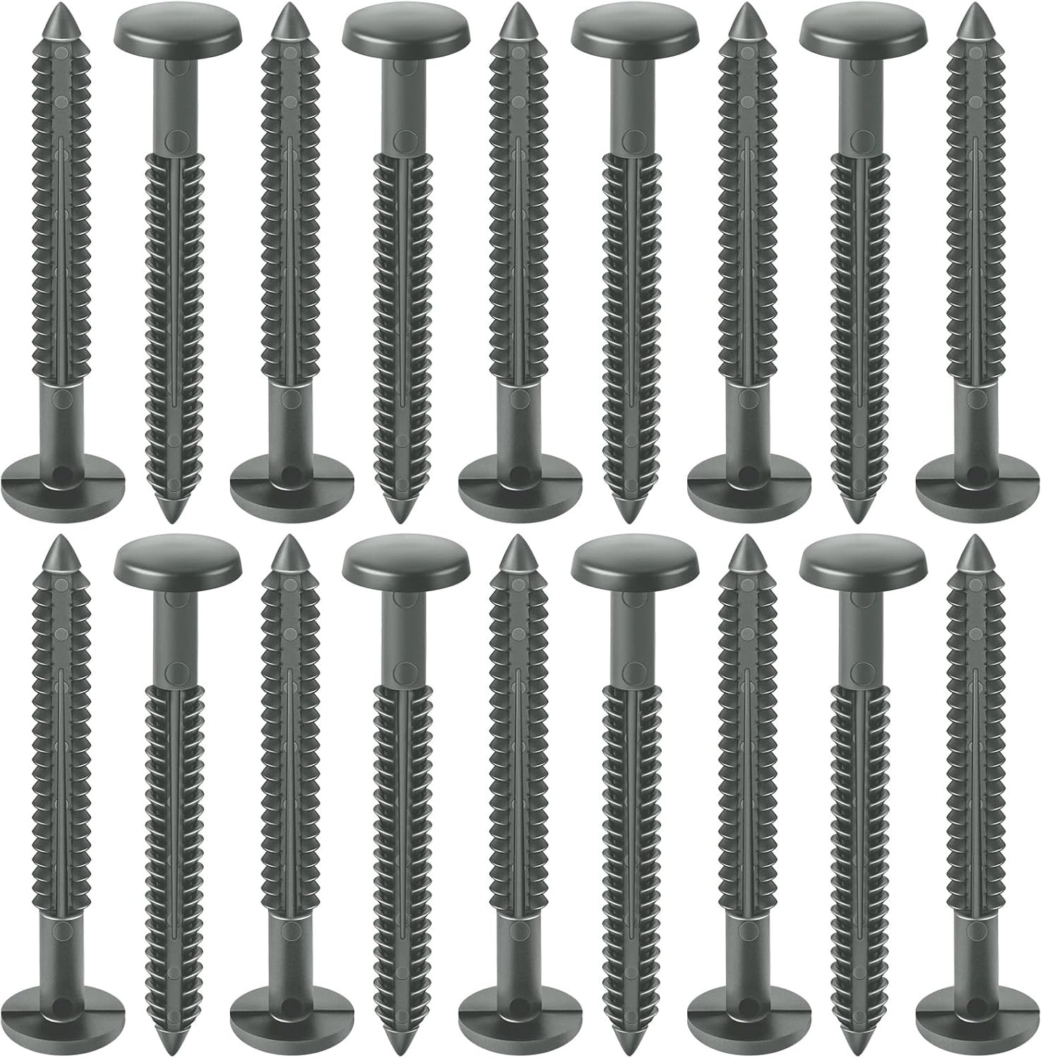 18 Pcs 3" Dark Gray Vinyl Shutter Fasteners and Anchors for Window Panels gallery