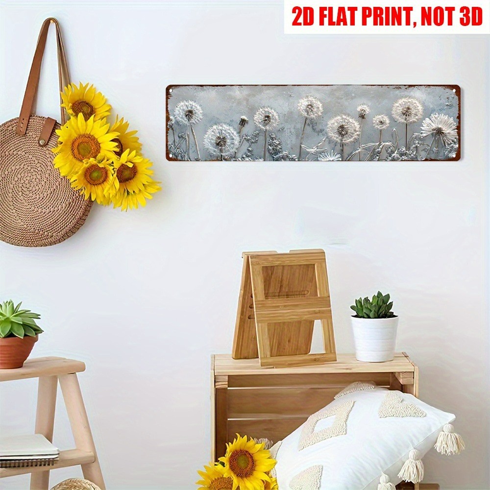 Vintage Dandelion Metal Sign Rustic Floral Decor Garden Inspired Home Wall Decor gallery