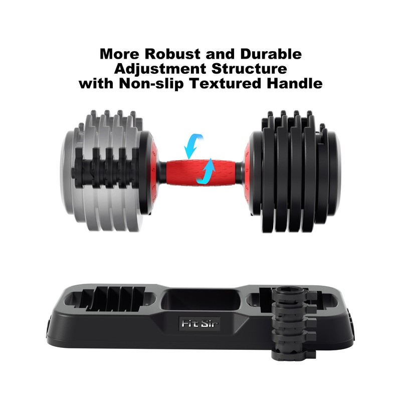 Adjustable Dumbbell Set, 10-in-1 25LB/55LB Ajustable Dumbbells with Safe Lock... gallery