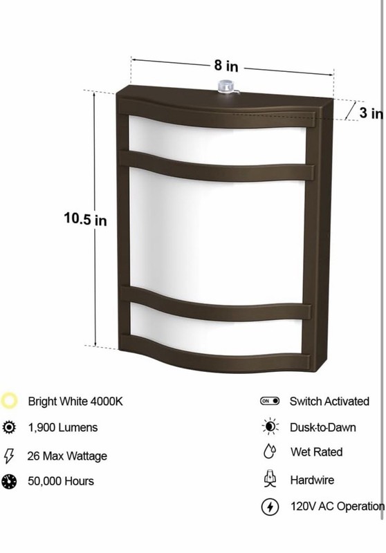 Feit Electric LED Outdoor Wall Light, 1900 Lumens, 4000K Bright White gallery