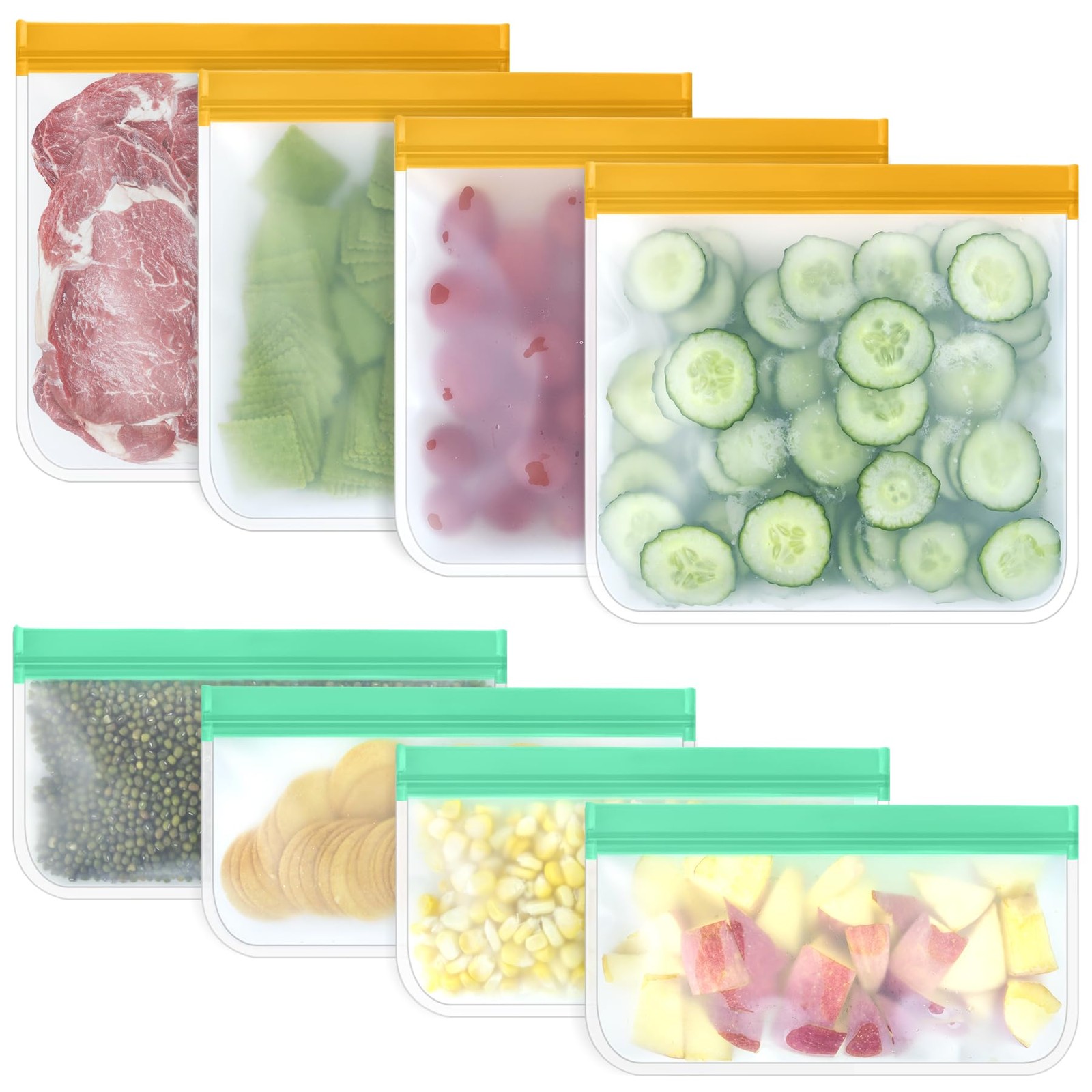 Silicone Bags Reusable Storage Freezer Bags Silicone Ziplock Bags 4 Reusable San gallery