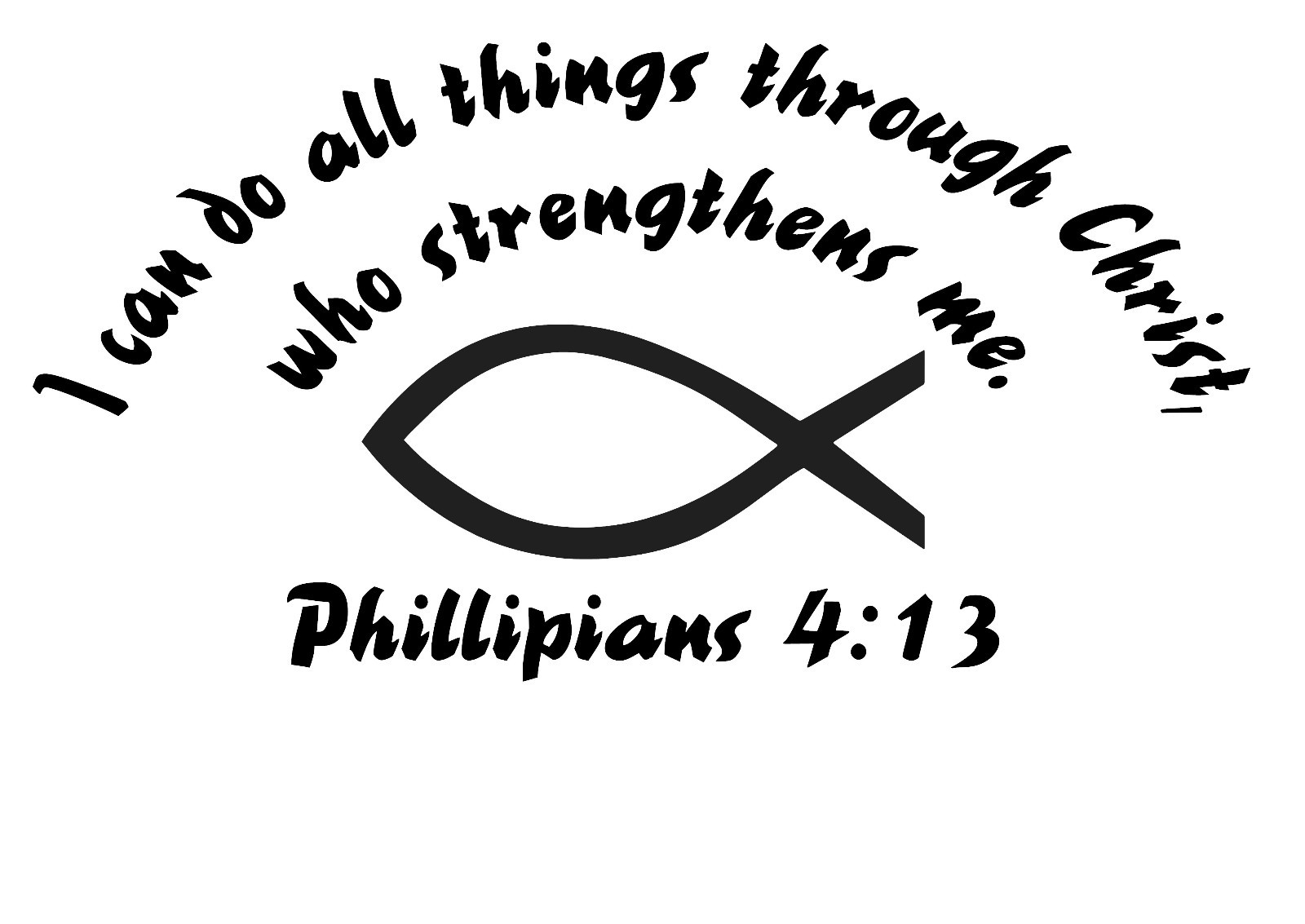 Philippians 4:13 Fish Do All Things w/Christ Religious Wall Window Decal Bible gallery