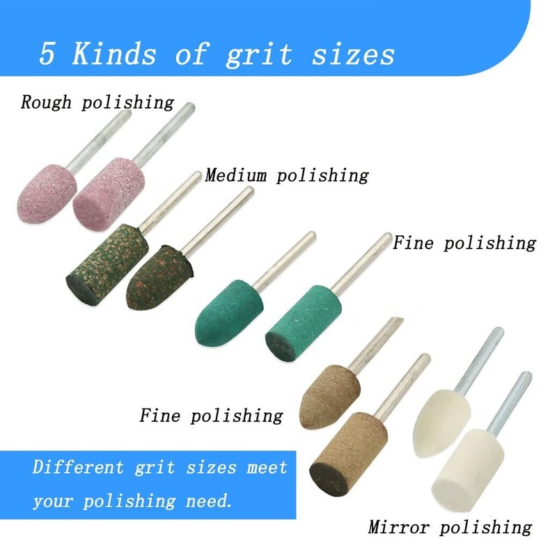 Diamond Buffing Polishing Grinding Bit Set 100 Pcs Accessory Dremel Rotary Tool gallery