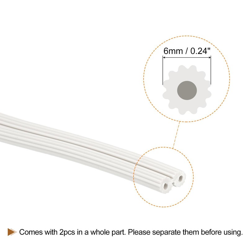 Screen Spline, 10M/32.81Ft Silicone Window Sealing Strip, 6mm OD White gallery