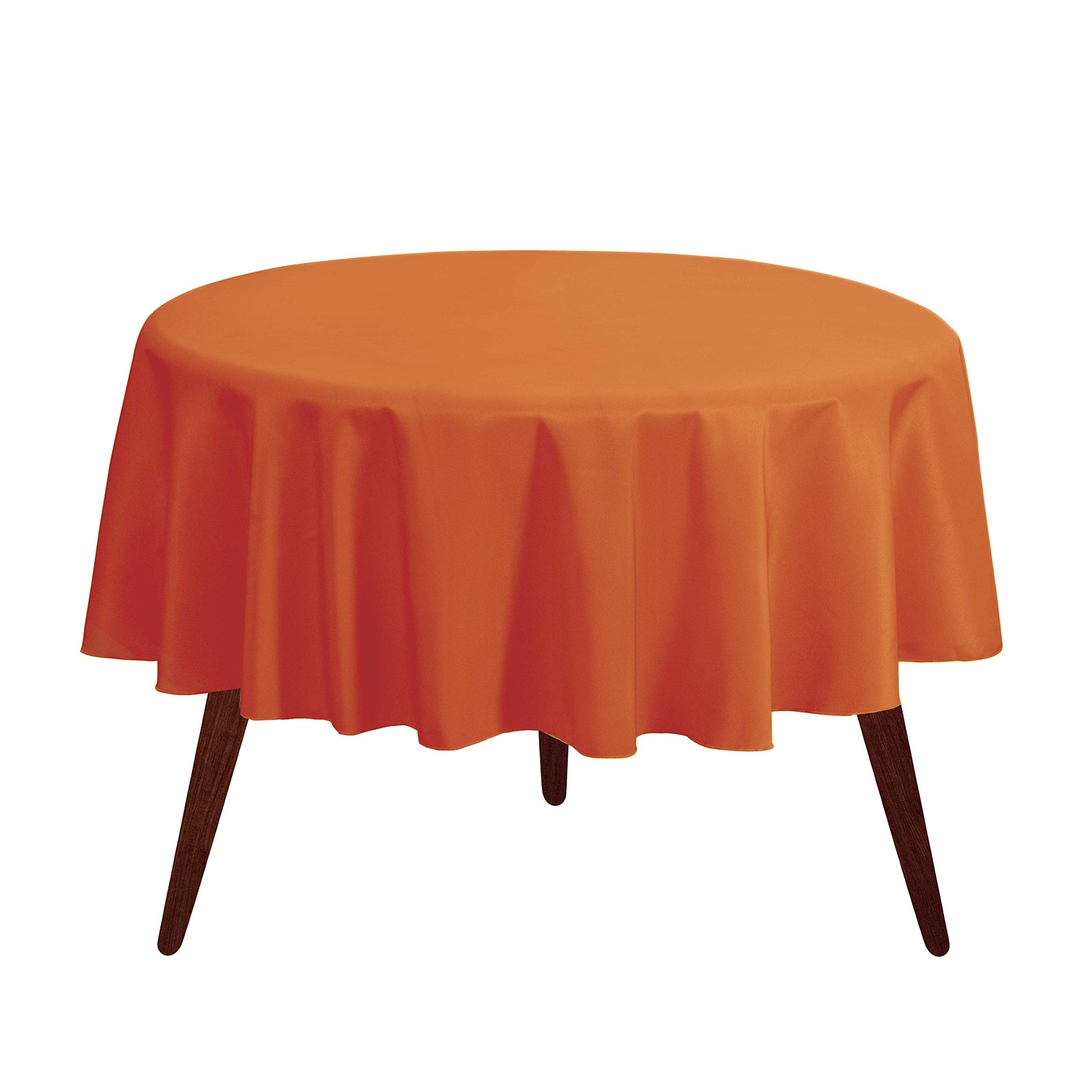 Round Tablecloth 120 Inch Orange Table Cloth Fits 60 to 96 Inch Tables Party gallery