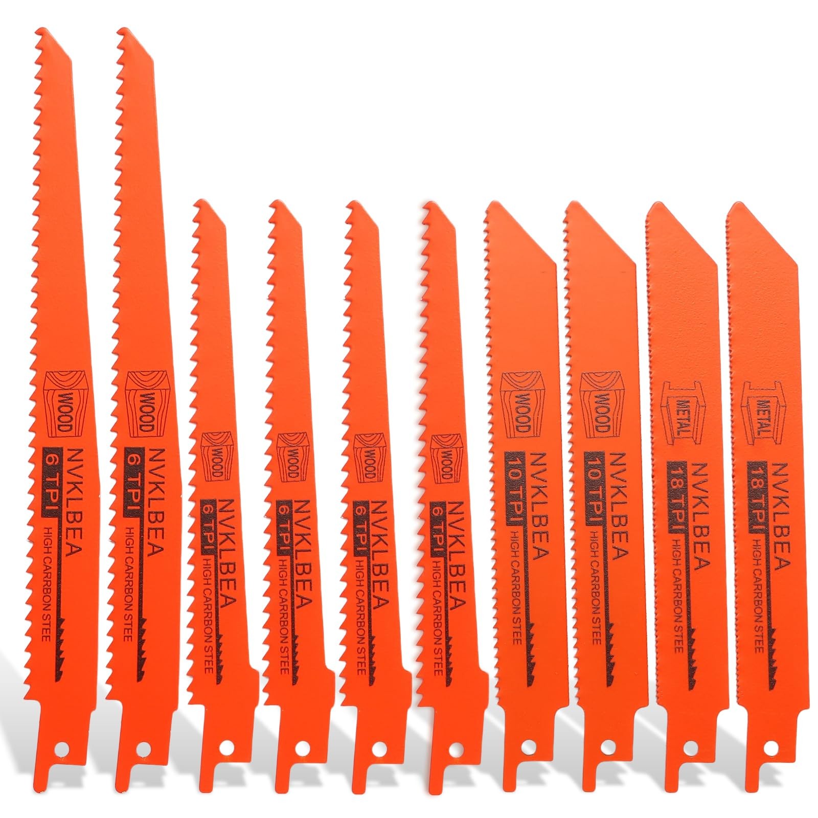 Reciprocating Saw Blades Set, 10 Pcs, Wood & Metal Cutting, 6-8 Inch, Premium gallery