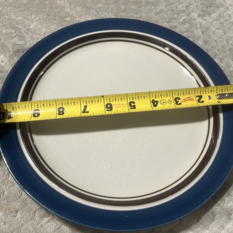 Sango Carousel Stoneware 802 Blue Brown 10 1/2" Dinner Plate Oven safe Japan gallery