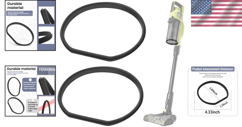 High-Quality Rubber Replacement Gaskets for Ryobi 18V Stick Vac Models - 2 Pcs gallery
