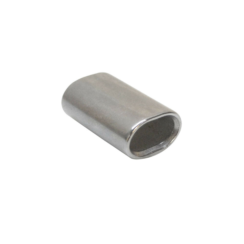 10Pc Marine SS Wire Rope Cable Clip Chamfer 3/16" Oval Crimping Sleeve Connector gallery