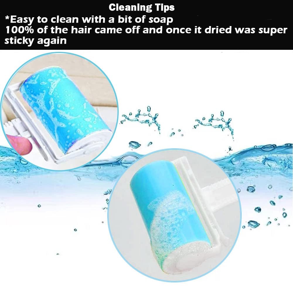 Sticky Lint Roller 3 Pack, Reusable Washable Pet Hair 1M-2S, Blue gallery