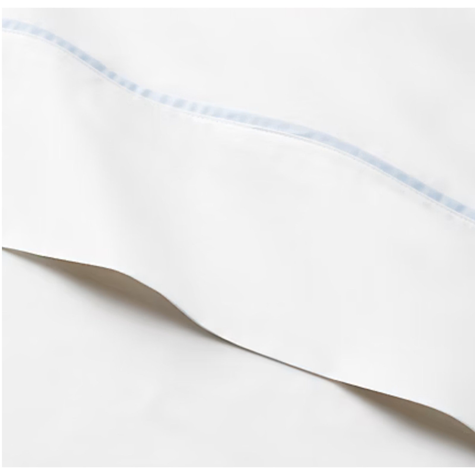 New Ralph Lauren Organic Cotton Percale Palmer Full Flat Sheet White/Sky Blue gallery