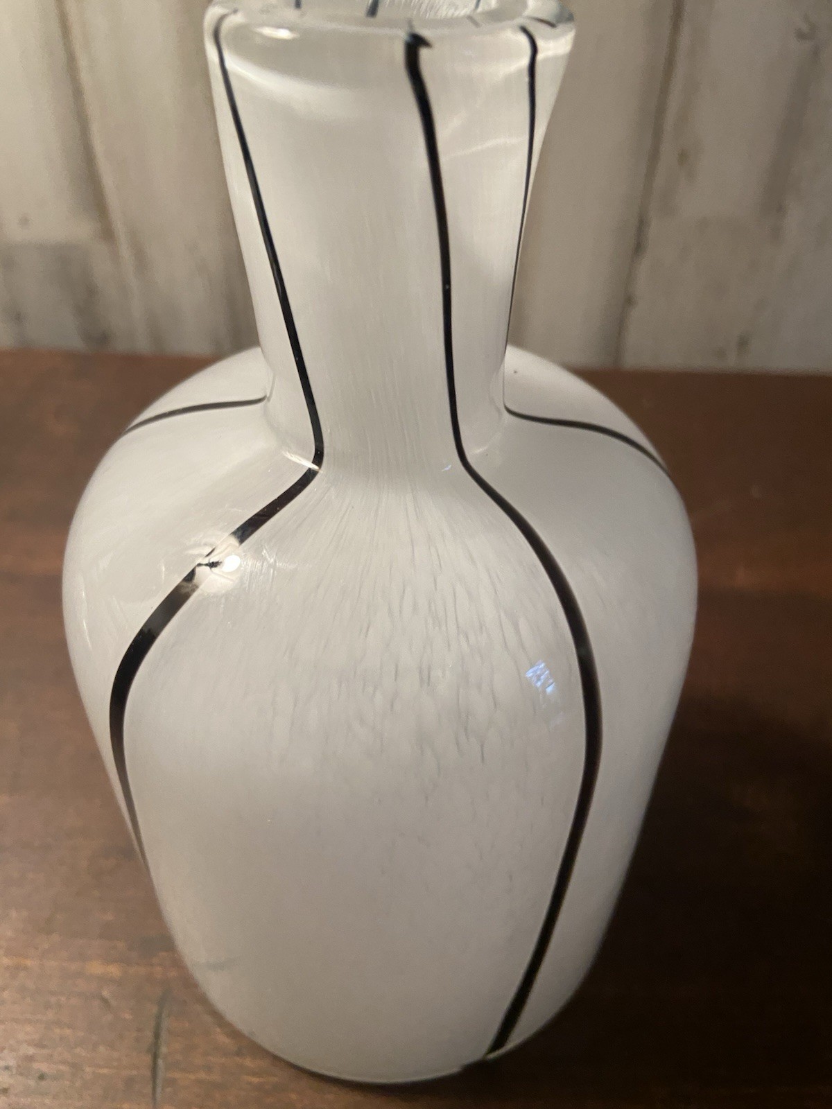 Modern Black & White Striped Ceramic Vase - Abstract Minimalist Decor gallery