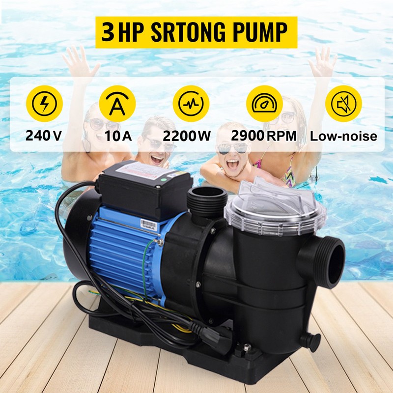 3.0 HP In Ground Swimming Pool Pump Single Speed Energy Star Permanent Warranty gallery