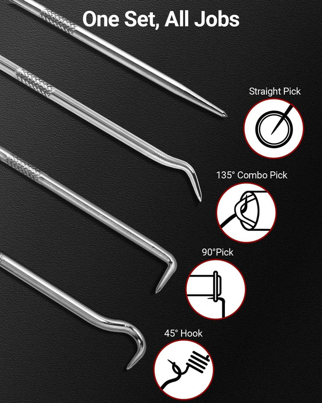 4-Piece Hook and Pick Set, Precision Automotive Pick Tool & O Ring Pick Set Wit gallery