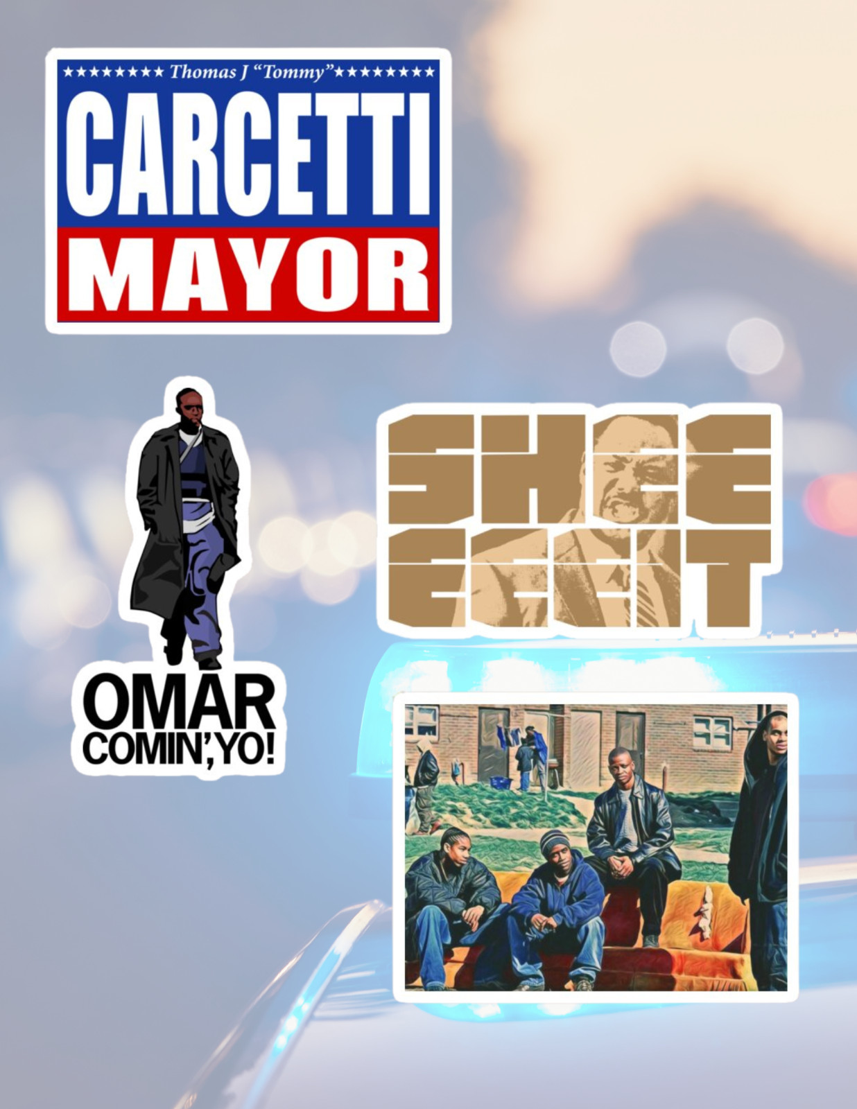 The Wire Crime Tv 4pc Sticker Pack gallery
