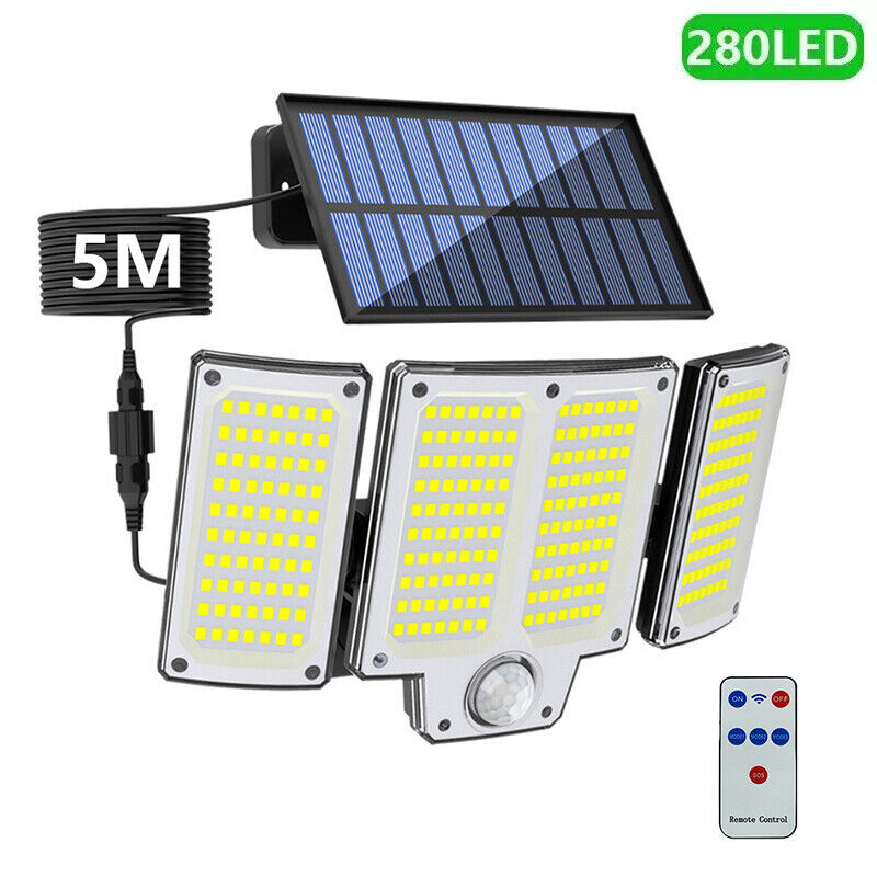 3000LM 280 LED Solar Lights Outdoor Waterproof Motion Sensor Security Wall Lamp gallery