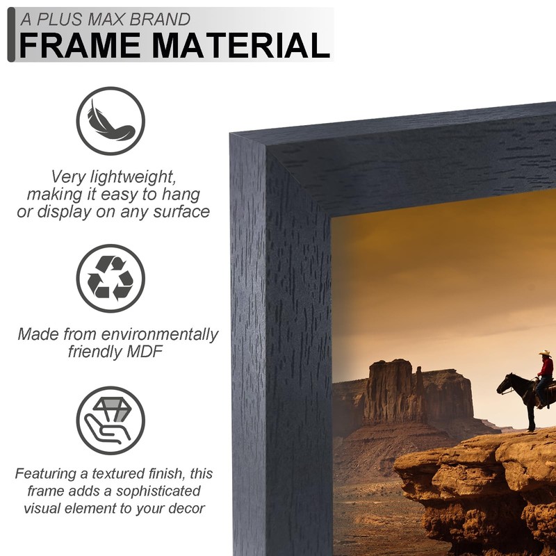 Square 13x13 Frame, Black Engineered Wood Picture Frame for 13 x 13 Picture P... gallery