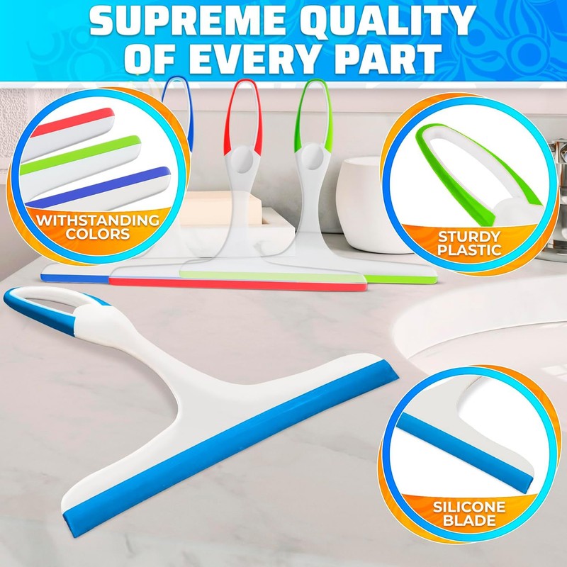 Window Mirror Car Windshield Squeegee Shower Glass Wiper Kitchen House Clean Set gallery