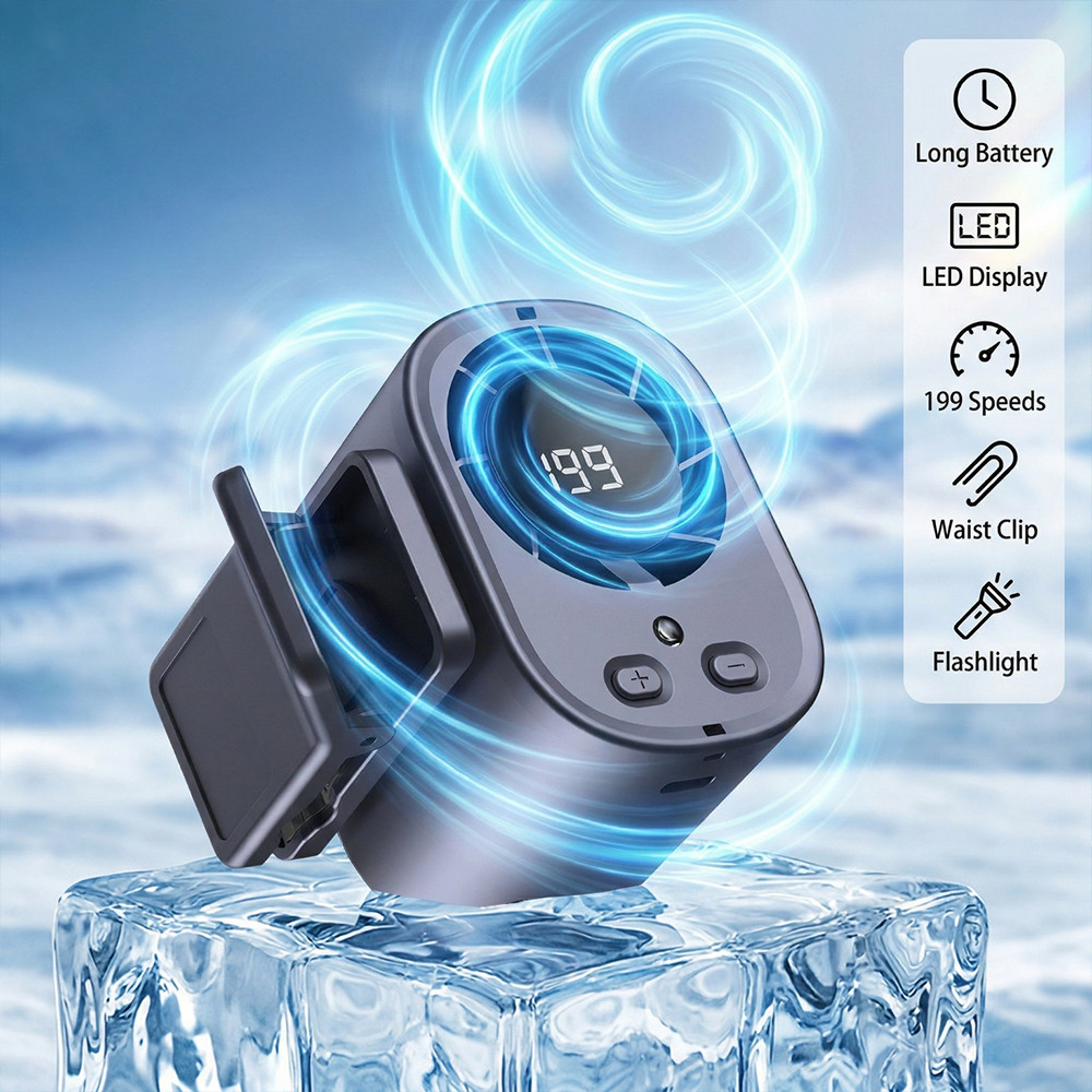 Mini Car Clip on Air Conditioner Fan with LED Display Portable Mini Cooling Fan gallery