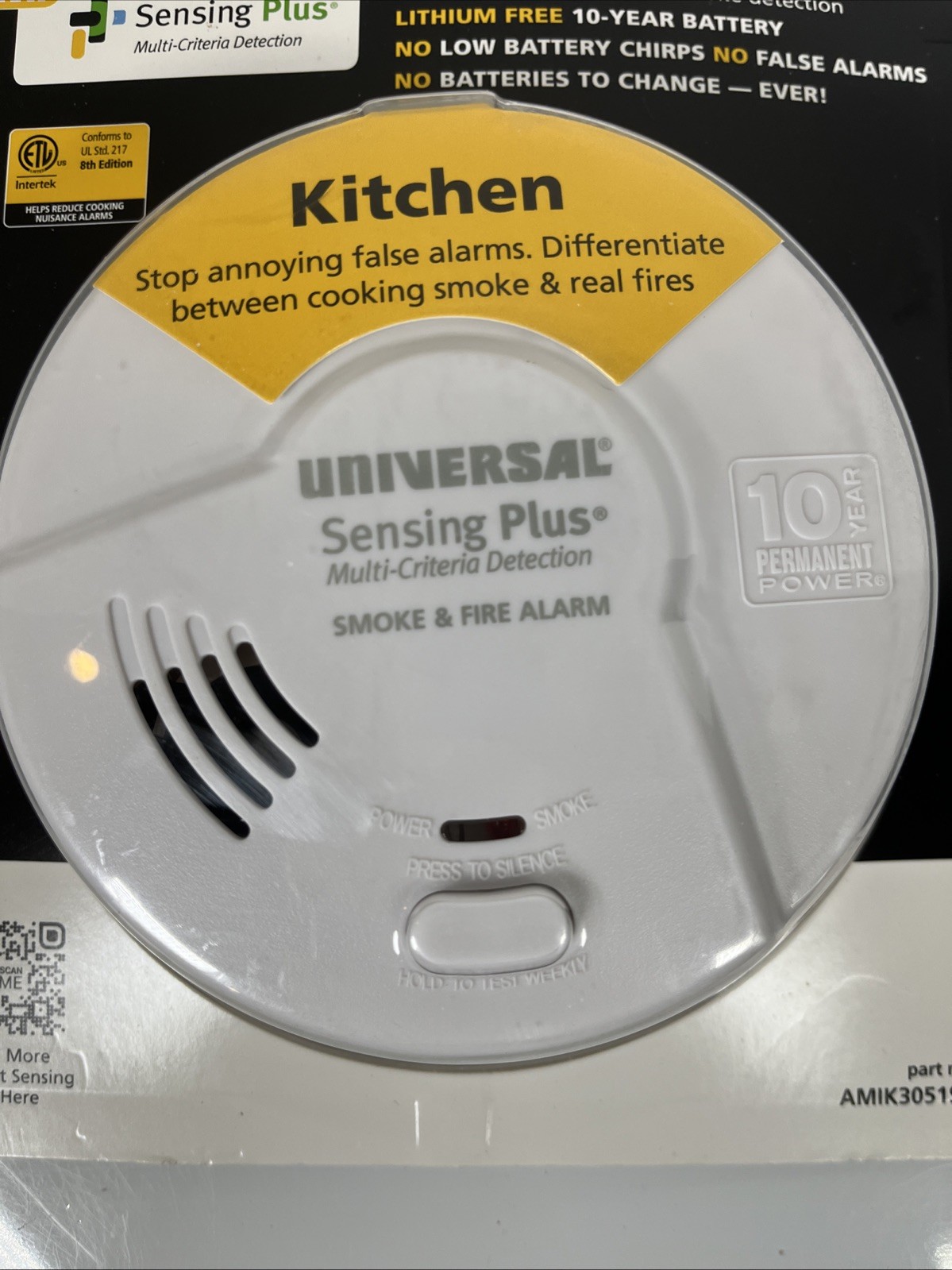 USI Electric 2-in-1 Smoke and Fire Smart Alarm Sensing Plus AMIK3051SC NEW gallery