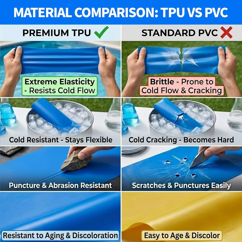 Extra Large Pool Patch Repair Kit, 4Ft X 2.8Ft TPU Heavy Duty Vinyl Pool Liner P gallery