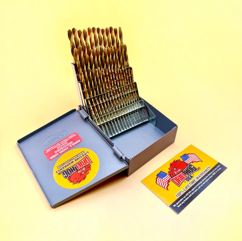 60 Pc NUMBER Drill Bit Set Wire Gauge Bits Titanium Drill Hog® Lifetime Warranty gallery