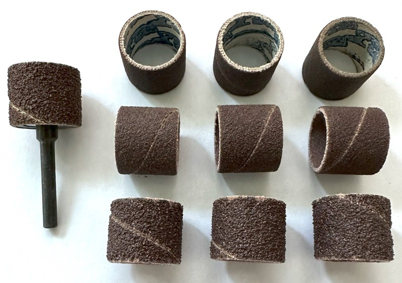 DREMEL #407 1/2" SANDING DRUM MANDREL & 9 SANDING BANDS 60,120,240 GRIT LOT SET gallery
