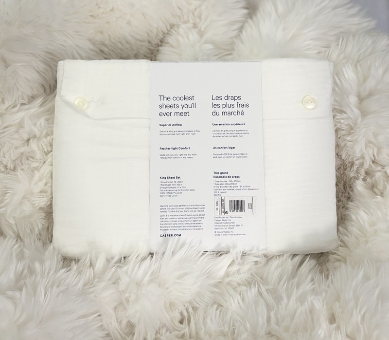 Casper Hyperlite Cooling Grid Weave 100% Lyocell WHITE 4pc KING Sheet Set NWT! gallery