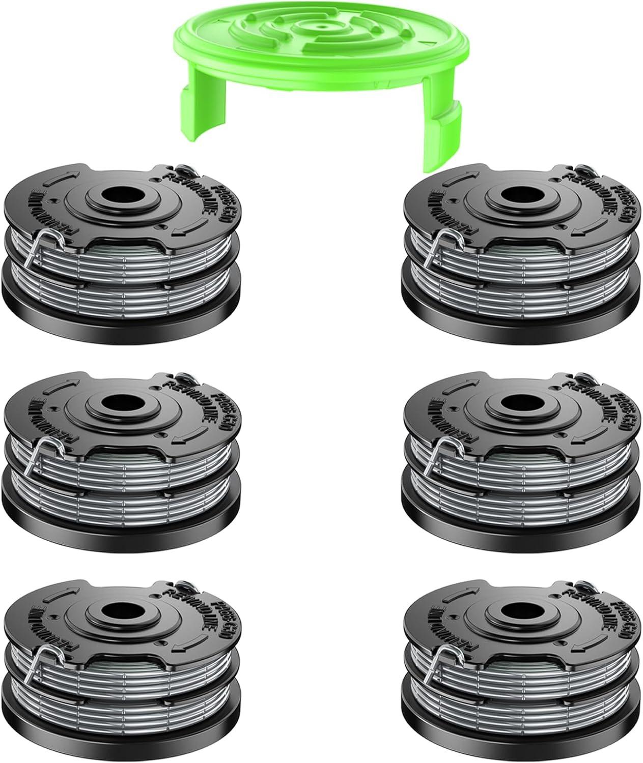 7 Pcs Dual Line String Trimmers Spools Compatible with Greenworks Model 2101602, gallery