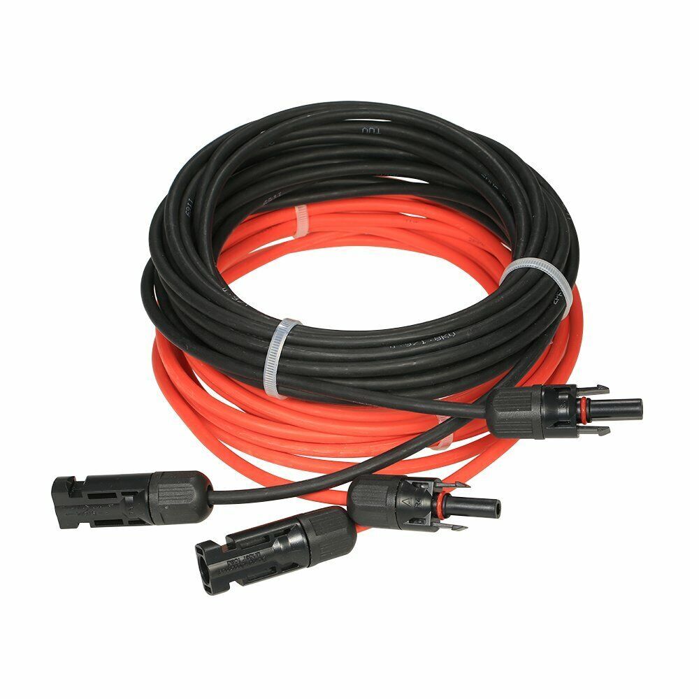 Black+Red 10 AWG Solar Panel Extension Cable Silicone Flexible Wire Connectors gallery