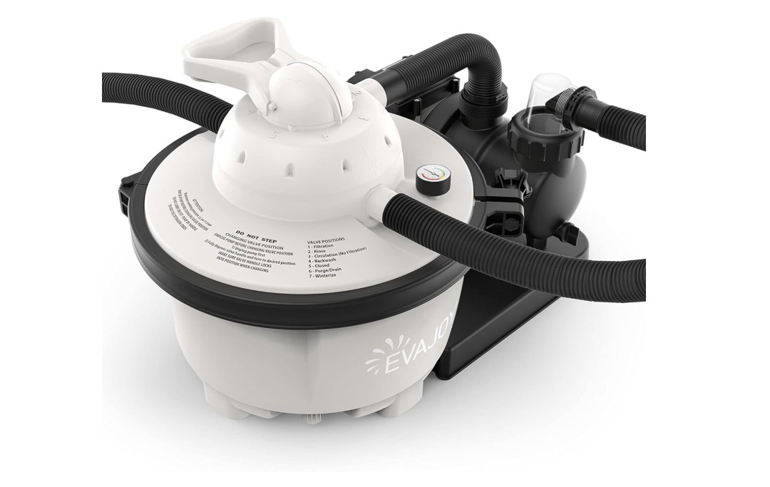 EVAJOY Sand Filter Pump 2000 GPH, 7-Way Valve, Fits Above Ground Pools 8000 gal gallery