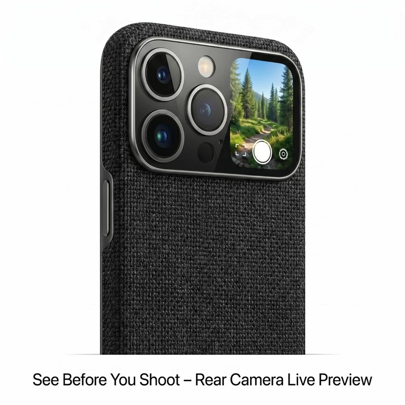 Smart OLED Phone Case Rear Display Camera Preview For iPhone 14 15 16 17 gallery