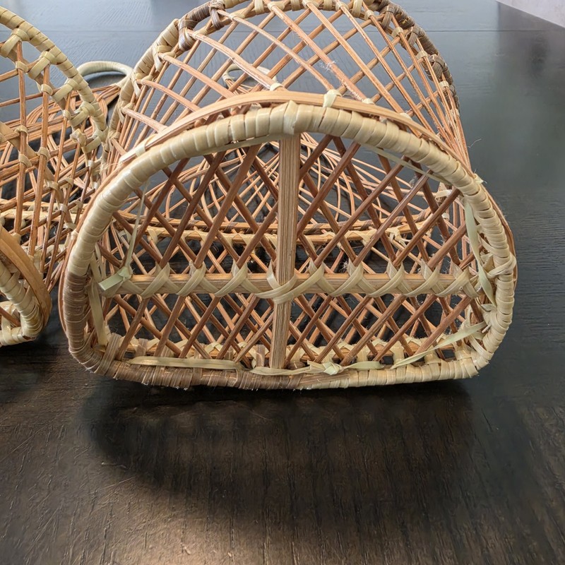 Wicker Rattan Woven Wall Hanging Baskets Boho Cottagecore gallery