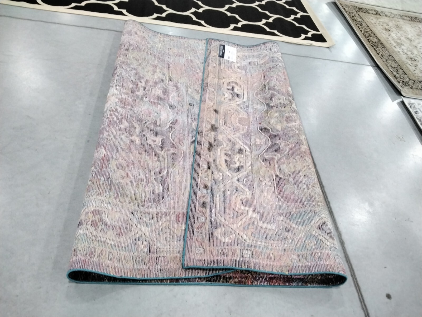TEAL / ROSE 6'-7" X 9'-2" Back Stain Rug, Reduced Price 1172732433 CRS514T-6 gallery