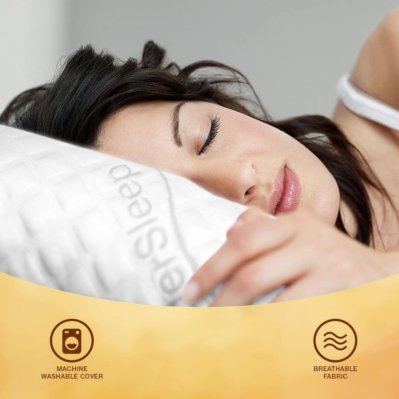 WonderSleep 2 Pack Memory Foam Bed Pillows for Home - Standard size gallery